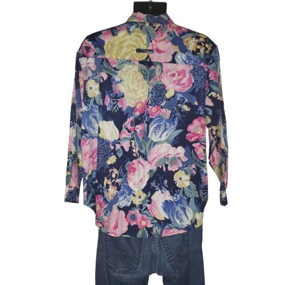Sheplers Button Down Shirt Women Sz L Vintage Rn 34216 Western Floral - Picture 2 of 6